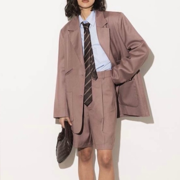 Mystar Jackets & Blazers - Mauve Blazer and Tailored Shorts Set